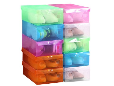 Pudełko pojemnik na buty organizer na obuwie wielokolor przezroczysty 10szt Pudełko pojemnik na buty organizer na obuwie wielokolor przezroczysty 10szt