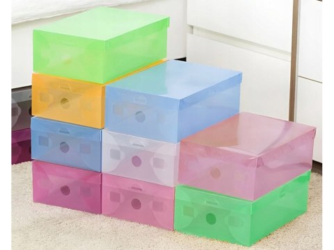 Pudełko pojemnik na buty organizer na obuwie wielokolor przezroczysty 10szt Pudełko pojemnik na buty organizer na obuwie wielokolor przezroczysty 10szt