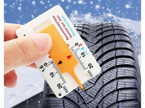 Tester miernik wskaźnik zużycia opon głębokości wysokości bieżnika miarka Tester miernik wskaźnik zużycia opon głębokości wysokości bieżnika miarka