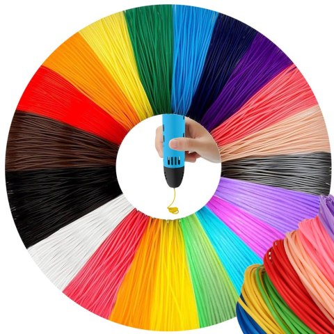 Wkłady do długopisu 3d pla filament 20 x 20 m 400 metrów kolory zestaw Wkłady do długopisu 3d pla filament 20 x 20 m 400 metrów kolory zestaw