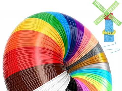 Wkłady do długopisu 3d pla filament 20 x 20 m 400 metrów kolory zestaw Wkłady do długopisu 3d pla filament 20 x 20 m 400 metrów kolory zestaw
