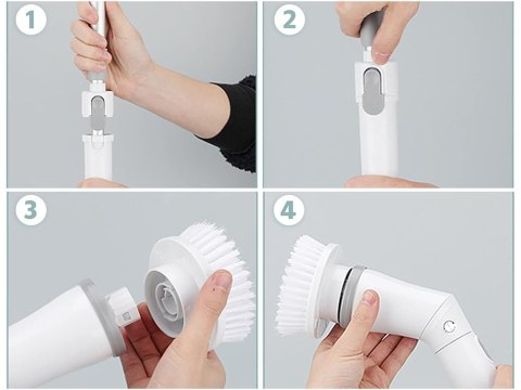 Elektryczna szczotka obrotowa do fug kafli mop z 6 końcówkami tornado Elektryczna szczotka obrotowa do fug kafli mop z 6 końcówkami tornado