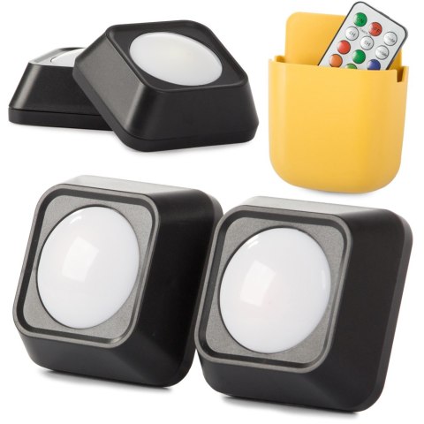 Lampka bezprzewodowa lampa nocna lampki rgb led pilot na baterie 2 sztuki Lampka bezprzewodowa lampa nocna lampki rgb led pilot na baterie 2 sztuki