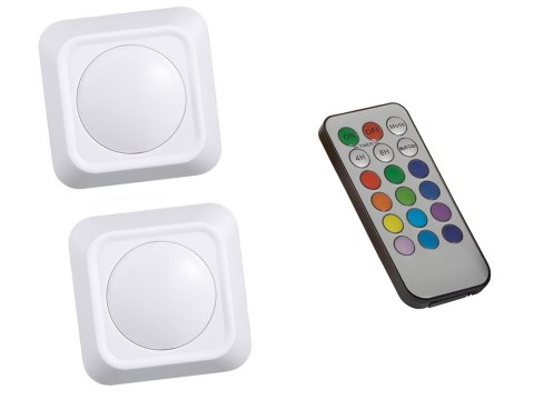 Lampka bezprzewodowa lampa nocna lampki rgb led pilot na baterie 2 sztuki Lampka bezprzewodowa lampa nocna lampki rgb led pilot na baterie 2 sztuki