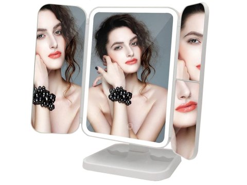 Lusterko kosmetyczne podświetlane led rozkładane lustro do makijażu premium Lusterko kosmetyczne podświetlane led rozkładane lustro do makijażu premium