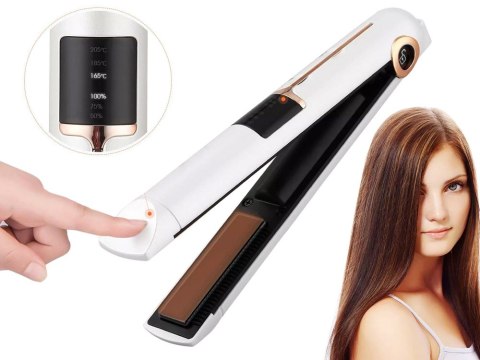 Prostownica do włosów ceramiczna lcd 2w1 regulacja temperatury power bank Prostownica do włosów ceramiczna lcd 2w1 regulacja temperatury power bank
