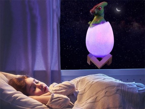 Lampka nocna dinozaur dino jajko rgb led jajo świecące dla dzieci Lampka nocna dinozaur dino jajko rgb led jajo świecące dla dzieci
