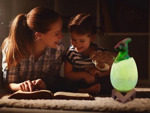 Lampka nocna dinozaur dino jajko rgb led jajo świecące dla dzieci Lampka nocna dinozaur dino jajko rgb led jajo świecące dla dzieci