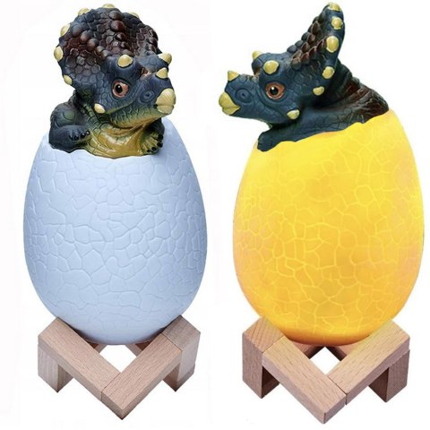 Lampka nocna dinozaur triceratops jajko rgb led jajo świecące dla dzieci Lampka nocna dinozaur triceratops jajko rgb led jajo świecące dla dzieci