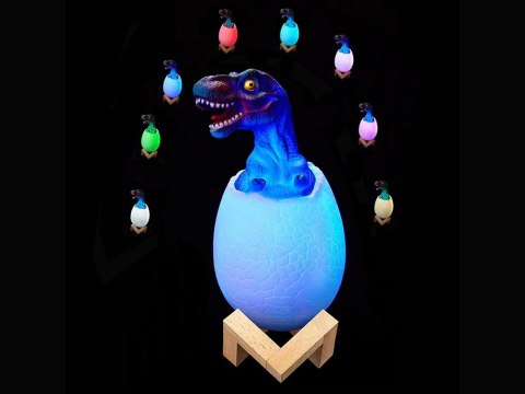 Lampka nocna dinozaur tyranosaur jajko rgb led jajo świecące dla dzieci Lampka nocna dinozaur tyranosaur jajko rgb led jajo świecące dla dzieci
