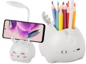 Lampka nocna dla dzieci led usb organizer stojak telefon do czytania nauki