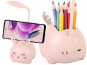 Lampka nocna dla dzieci led usb organizer stojak telefon do czytania nauki