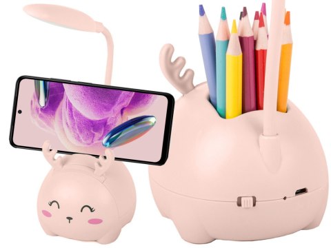 Lampka nocna dla dzieci led usb organizer stojak telefon do czytania nauki Lampka nocna dla dzieci led usb organizer stojak telefon do czytania nauki