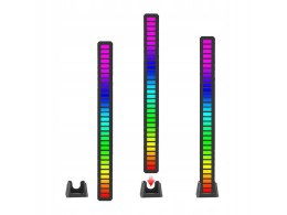 Ledy usb reakcja na dźwięk multikolor neon listwa rgb led mruga 18 trybów