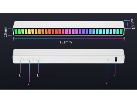 Ledy usb reakcja na dźwięk multikolor neon listwa rgb led mruga akumulator Ledy usb reakcja na dźwięk multikolor neon listwa rgb led mruga akumulator