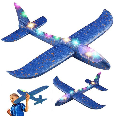 Samolot styropianowy styropianu 47cm świecący led szybowiec rzutka duży Samolot styropianowy styropianu 47cm świecący led szybowiec rzutka duży