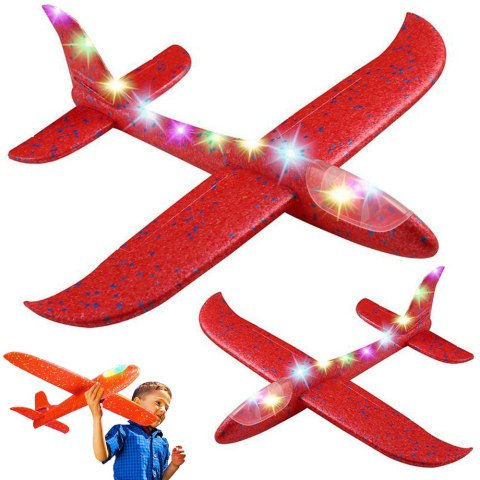 Samolot styropianowy styropianu 47cm świecący led szybowiec rzutka duży Samolot styropianowy styropianu 47cm świecący led szybowiec rzutka duży