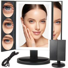 Lusterko kosmetyczne podświetlane led do makijażu powiększające 3x 5x 10x