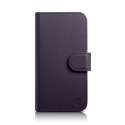 2W1 ETUI SKÓRZANY POKROWIEC Z KLAPKĄ IPHONE 14 ANTI-RFID WALLET CASE CIEMNOFIOLETOWY