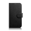 2W1 ETUI SKÓRZANY POKROWIEC Z KLAPKĄ IPHONE 14 ANTI-RFID WALLET CASE CZARNY