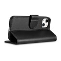 2W1 ETUI SKÓRZANY POKROWIEC Z KLAPKĄ IPHONE 14 ANTI-RFID WALLET CASE CZARNY