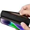 2W1 ETUI SKÓRZANY POKROWIEC Z KLAPKĄ IPHONE 14 ANTI-RFID WALLET CASE CZARNY