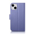 2W1 ETUI SKÓRZANY POKROWIEC Z KLAPKĄ IPHONE 14 ANTI-RFID WALLET CASE JASNOFIOLETOWY