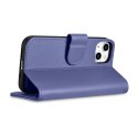 2W1 ETUI SKÓRZANY POKROWIEC Z KLAPKĄ IPHONE 14 ANTI-RFID WALLET CASE JASNOFIOLETOWY