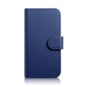 2W1 ETUI SKÓRZANY POKROWIEC Z KLAPKĄ IPHONE 14 ANTI-RFID WALLET CASE NIEBIESKI