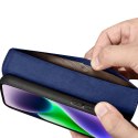 2W1 ETUI SKÓRZANY POKROWIEC Z KLAPKĄ IPHONE 14 ANTI-RFID WALLET CASE NIEBIESKI