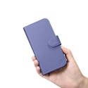 2W1 ETUI SKÓRZANY POKROWIEC Z KLAPKĄ IPHONE 14 PLUS ANTI-RFID WALLET CASE JASNOFIOLETOWY