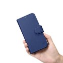 2W1 ETUI SKÓRZANY POKROWIEC Z KLAPKĄ IPHONE 14 PRO ANTI-RFID WALLET CASE NIEBIESKI