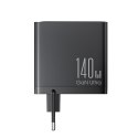 SZYBKA ŁADOWARKA SIECIOWA GAN 140W 3X USB-C USB-A + KABEL USB-C 240W 1.2M CZARNA