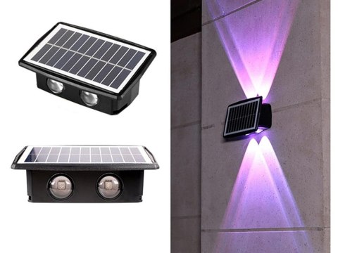 Lampa elewacyjna solarna led z czujnikiem zmierzchu naścienna kinkiet Lampa elewacyjna solarna led z czujnikiem zmierzchu naścienna kinkiet