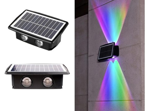 Lampa elewacyjna solarna led z czujnikiem zmierzchu naścienna kinkiet Lampa elewacyjna solarna led z czujnikiem zmierzchu naścienna kinkiet