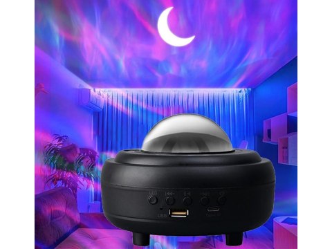 Lampka nocna led projektor gwiazd rzutnik zorza nieba głośnik bluetooth Lampka nocna led projektor gwiazd rzutnik zorza nieba głośnik bluetooth