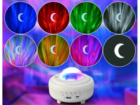 Lampka nocna led projektor gwiazd rzutnik zorza nieba głośnik bluetooth Lampka nocna led projektor gwiazd rzutnik zorza nieba głośnik bluetooth
