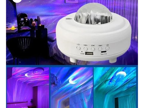 Lampka nocna led projektor gwiazd rzutnik zorza nieba głośnik bluetooth Lampka nocna led projektor gwiazd rzutnik zorza nieba głośnik bluetooth
