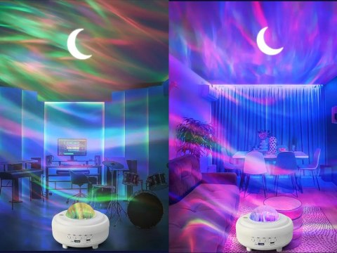 Lampka nocna led projektor gwiazd rzutnik zorza nieba głośnik bluetooth Lampka nocna led projektor gwiazd rzutnik zorza nieba głośnik bluetooth