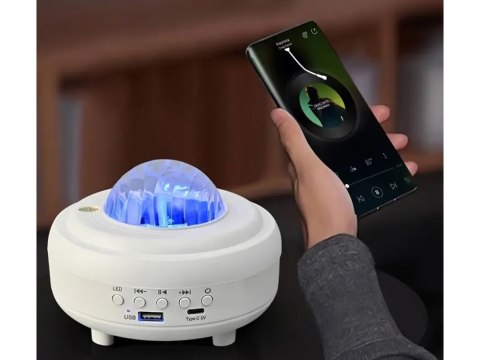 Lampka nocna led projektor gwiazd rzutnik zorza nieba głośnik bluetooth Lampka nocna led projektor gwiazd rzutnik zorza nieba głośnik bluetooth