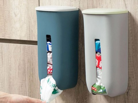 Pojemnik na reklamówki siatki torby organizer na worki kuchenny na ściannę Pojemnik na reklamówki siatki torby organizer na worki kuchenny na ściannę