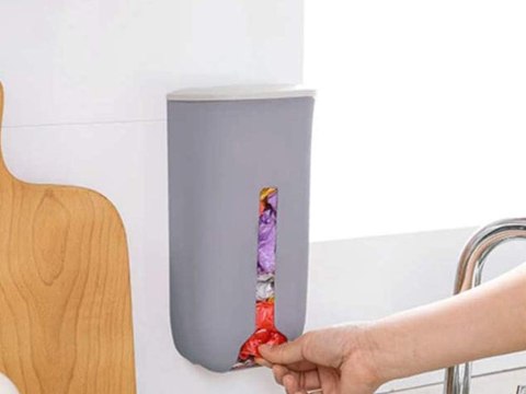 Pojemnik na reklamówki siatki torby organizer na worki kuchenny na ściannę Pojemnik na reklamówki siatki torby organizer na worki kuchenny na ściannę