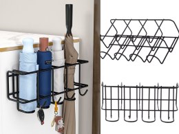 Metalowy uchwyt stojak na 4 parasolki z 4 haczykami organizer metalowy