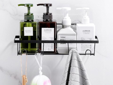 Półka łazienkowa do łazenki pod prysznic prysznicowa loft wisząca 4x haczyk Półka łazienkowa do łazenki pod prysznic prysznicowa loft wisząca 4x haczyk