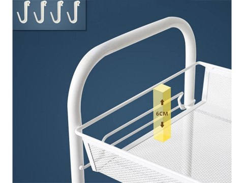 Półka łazienkowa kuchenna szafka na kółkach regał metalowa trzy poziomy 3 Półka łazienkowa kuchenna szafka na kółkach regał metalowa trzy poziomy 3