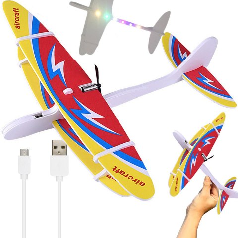Samolot styropianowy latający piankowy usb led szybowiec rzutka silnik Samolot styropianowy latający piankowy usb led szybowiec rzutka silnik