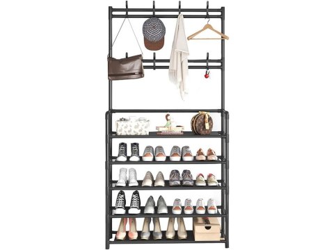 Wieszak stojący metalowy 5 poziomów na ubrania buty torebki loft garderoba Wieszak stojący metalowy 5 poziomów na ubrania buty torebki loft garderoba