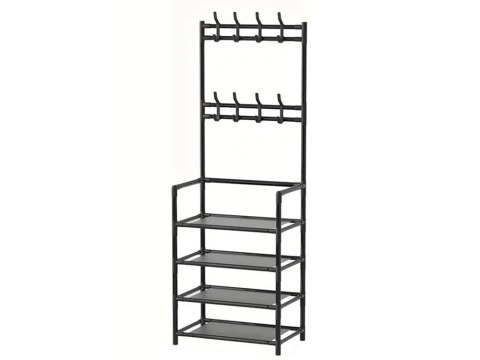 Wieszak stojący metalowy 5 poziomów na ubrania buty torebki loft garderoba Wieszak stojący metalowy 5 poziomów na ubrania buty torebki loft garderoba