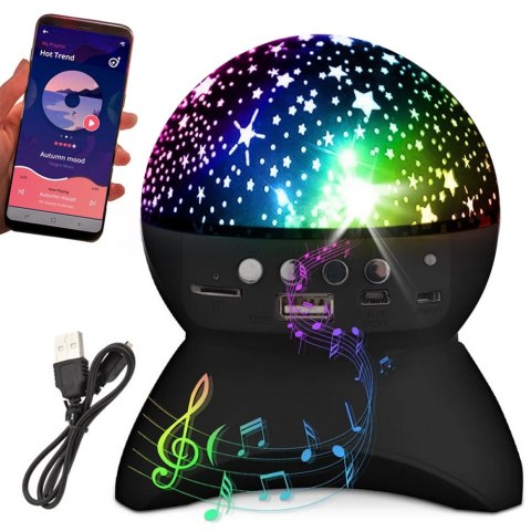 Projektor gwiazd lampka nocna nieba star led głośnik bluetooth usb rzutnik Projektor gwiazd lampka nocna nieba star led głośnik bluetooth usb rzutnik