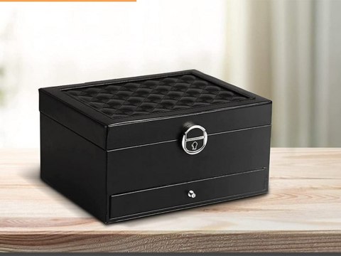 Szkatułka na biżuterię organizer pudełko lustro kuferek etui pojemny box Szkatułka na biżuterię organizer pudełko lustro kuferek etui pojemny box